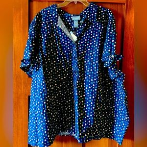 Short sleeve button front